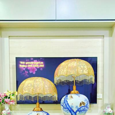 CẶP ĐÈN BÀN THIẾT KẾ CHIM HOA PHÚ QUÝ HỌA TIẾT ĐĂNG ĐỐI